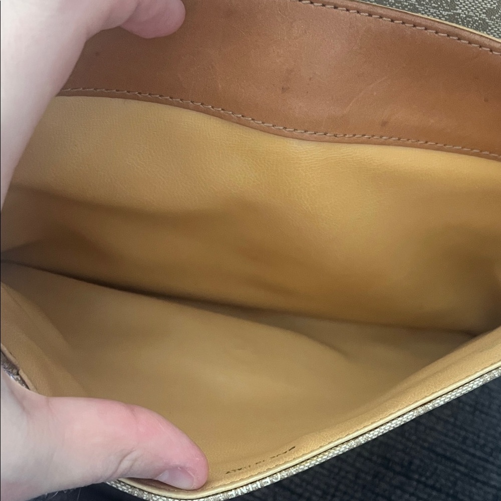 Celine Paris Beige and Caramel Clutch with Pearl Strap - Picture 5 of 11